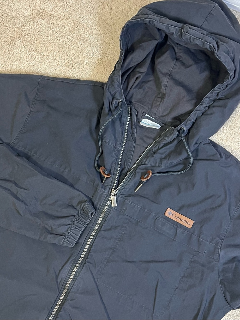 Columbia Charcoal Gray Rockwell Falls Full Zip Windbreaker Jacket Sz Large L